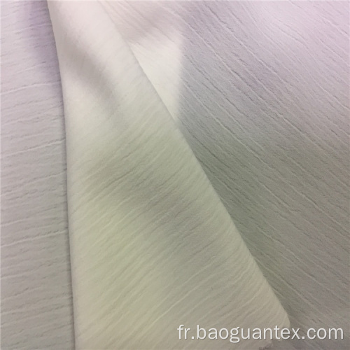 Tissu de vêtements en mousseline plissé en polyester pur